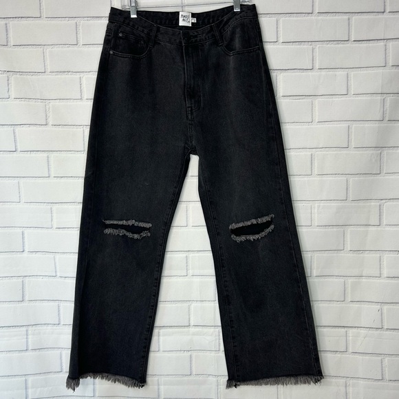 Princess Polly Denim - Princess Polly Cece Hammer Wide Leg Knee Rip Jeans size 10